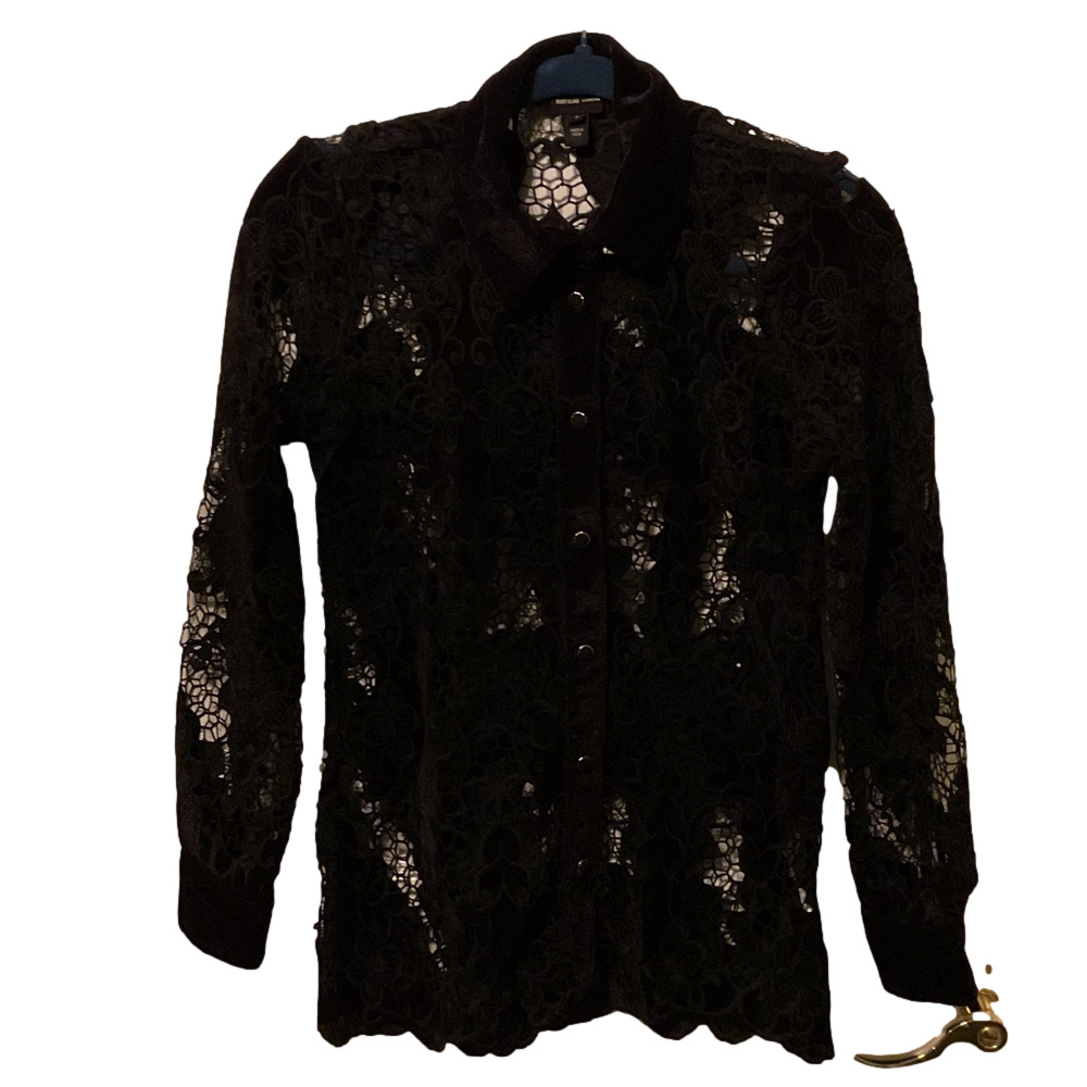 River Island Elegant Black Lace Top